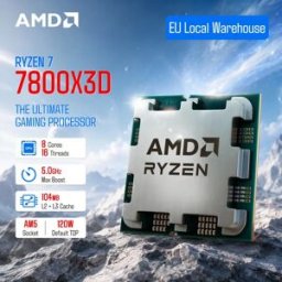 AMD Processore Ryzen 7 7800X3D 5.0GHz 8-core 16-thread 5nm L3=96 MB Socket AM5 DDR5 Nuovo R7 7800x3d CPU per Gaming, ma senza dissipatore