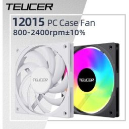 TEUCER 120mm Ventola per case del PC FDB Cuscinetto PWM 800-2400 giri/min Spessore 15mm Ventilatore di raffreddamento del telaio silenzioso UT-12015 Ventola CPU ultrasottile