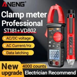 ANENG Multimetro Digitale a Pinza 4000 Conteggi DC/AC 400A Voltmetro Amperometro Tester di Tensione per Riparazione Auto Tester Elettrico e di Temperatura