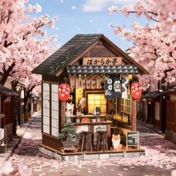 zuuton Kit casa delle bambole in legno fai da te miniatura 3D izakaya giapponese con luce LED calda mobili facile da assemblare kit artigianale regalo di compleanno perfetto per adulti decorazioni per la