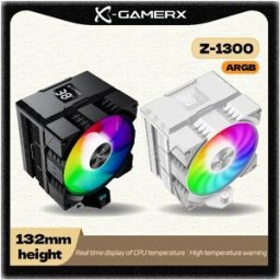 POWER TRAIN X-Gamerx Z-1300 9cm con Display Digitale della Temperatura, Dissipatore CPU a Quattro Tubi di Calore ARGB LGA1700 1200 115X AM4 AM5