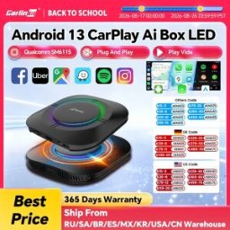 Carlinkit 2026 NUOVO CarPlay AI Box LED Android 13 SM6115 CPU 8-Core 5G WiFi BT GPS per Netflix YouTube IPTV Sistemi intelligenti per auto Wireless Android Auto CarPlay Smart TV Box