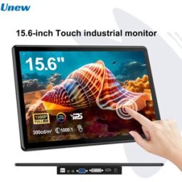 UNEW 15.6 "Monitor touchscreen 1920x1080 60Hz 16:9 Display IPS HDMI Type-C VGA DVI per Raspberry Pi CCTV industriale 75*75mm VESA