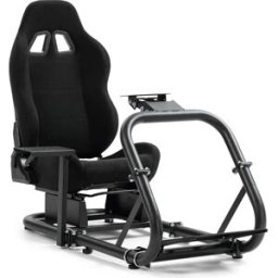 Minneer Postazione di guida per simulatore di corse con sedile da gaming, compatibile con Logitech, Thrustmaster, Fanatec, supporto per volante robusto e di qualità, senza volante, cambio e pedali. nero