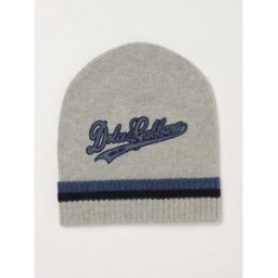 Dolce&Gabbana Berretto da bambino in pura lana vergine con patch logo Grigio Taglia L