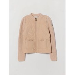 Moncler Cardigan da bambino in lana e nylon imbottito con patch logo Rosa Taglia 8