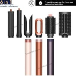 SenCiciMen Spazzola ad aria calda multifunzione potenziata da 1500W per styling capelli, con barili arricciacapelli automatici da 30/40mm e ugello lisciante