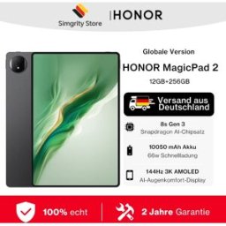 Honor Versione globale Tablet MagicPad 2 Android Schermo OLED da 12,3" CPU Snapdragon 8s Gen 3 Fotocamera posteriore da 13 MP Batteria da 10050 mAh