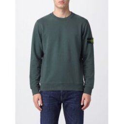 Stone Island Felpa girocollo in cotone con patch logo Compass Bosco Taglia XXL