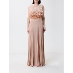 Elisabetta Franchi Abito in jersey lurex con applicazioni Nudo Taglia 40
