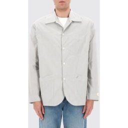 Jacquemus Giacca corta Boutis a righe in popeline di cotone con collo cubano Bianco Taglia 48