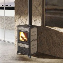 Ek-63 By Edilkamin Stufa A Legna Kw.9 Classe A Inserti In Ceramica Fancy Colore Cuoio O Tortora