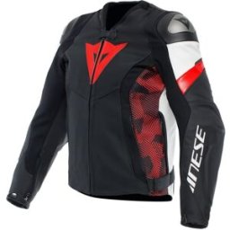 DAINESE - Giacca Avro 5 Nero / Rosso-lava / Bianco Nero,Rosso 48