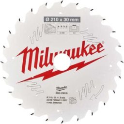 Milwaukee 4932478095 Lama disco per banco sega, 210 mm x 30 mm 24 denti