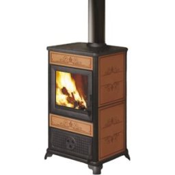 EK63 Stufa a legna FANCY EVO Gruppo Edilkamin 11 kW ad aria Cuoio