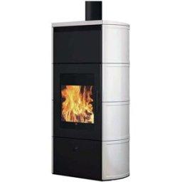 Edilkamin Stufa a legna Flamma 14 kW Idro Bianco panna