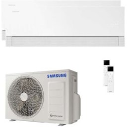 Samsung Condizionatore WindFree Première dual split 9000+12000 BTU inverter A+++ wifi unità esterna 4 kW Essential White