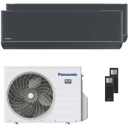 Panasonic Condizionatore Etherea dual split 9000+12000 BTU inverter A+++ wifi unità esterna 5 kW grigio grafite