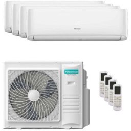 Hisense Condizionatore Hi-Comfort 2025 quadri split 9000+9000+9000+18000 BTU inverter A++ wifi unità esterna 10 kW