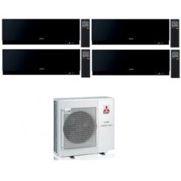 Mitsubishi Electric Condizionatore Climatizzatore Quadri Split inverter Kirigamine Zen Black R-32 7000+9000+9000+12000 Colore Nero con MXZ-4F72VF4 7+9