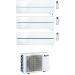 Mitsubishi Electric Condizionatore Climatizzatore Trial Split Kirigamine Style Pearl White R-32 9+9+12 BTU Con MXZ-3F68VF4 Wi-Fi Integrato