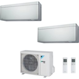 Daikin Condizionatore Climatizzatore Bluevolution Dual Split Inverter Stylish New Total Silver R-32 Wi-Fi 9000+15000 Con 2MXM50A(9)
