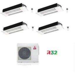 Mitsubishi Electric Condizionatore Climatizzatore Quadri Split Cassetta 1 Via MLZ-KP 9000+9000+12000+12000 Con MXZ-4F72VF4