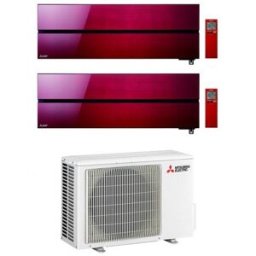 Mitsubishi Electric Condizionatore Climatizzatore Dual Split Kirigamine Style Ruby Red R-32 9000+12000 BTU Con MXZ-2F42VF4 9+12