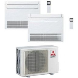 Mitsubishi Electric Condizionatore Climatizzatore Dual Split a Pavimento R32 MFZ-KT 9000+9000 BTU Con MXZ-2F53VF4 Wi-Fi Optional