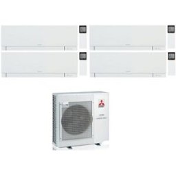 Mitsubishi Electric Condizionatore Climatizzatore Quadri Split inverter Kirigamine Zen White R-32 7000+9000+12000+15000 Colore Bianco con MXZ-4F72VF4