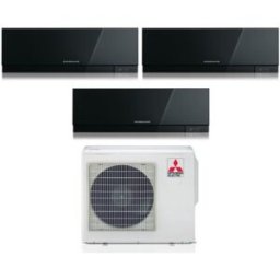 Mitsubishi Electric Condizionatore Climatizzatore Trial Split inverter Kirigamine Zen Black MSZ-EF R-32 9000+9000+18000 Colore Nero con MXZ-3F68VF4 9+