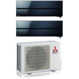 Mitsubishi Electric Condizionatore Climatizzatore Dual Split Kirigamine Style Onyx Black R-32 12000+12000 BTU Con MXZ-2F53VF4 12+12