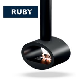 Tecno Air System TECNOAIR SYSTEM Camino a Bioetanolo Ruby Da Soffitto Modello CERVINIA Da 2,0 kW Colore Nero