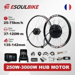 ESOULBIKE KIT E-BIKE 72V 3000W 48V 1500W 1000W Kit di Conversione per Bici Elettrica 36V 250W 500W Mozzo Ruota Anteriore 52V 2000W Mozzo Ruota Posteriore 26-29 pollici 700C