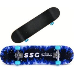 NONE Skateboard completo da 31 pollici, 7 strati di legno d'acero, skateboard completamente assemblato, longboard con cuscinetti ABEC-7 per adolescenti e adulti, blu.