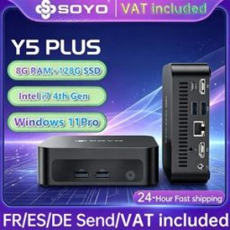 Soyo Y5 PLUS Mini PC Intel i7 4a generazione 8GB RAM 128GB SSD Windows 11 Pro Mini computer desktop portatile WiFi BT4.2 Dual HDMI USB Mini host compatto Micro PC a basso consumo energetico Adatto per
