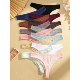 finetoo Set di 13 Pezzi Perizoma in Cotone da Donna, Mutandine a Vita Bassa, Tanga Sexy da Donna, Bikini Morbido Taglia M-XL, Intimo Lingerie