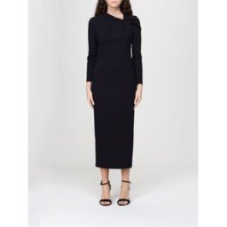 Emporio Armani Abito asimmetrico in misto viscosa Nero Taglia 42