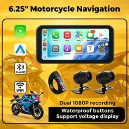 MEKEDE EU Store Navigatore GPS per moto portatile da 6,25 pollici IP67 impermeabile Navifly Wireless Carplay Android Auto DVR Registratore di guida Monitor moto WIFI Smart Player Dual BT Registratore