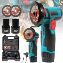 TKKEACE Kit Smerigliatrice Angolare a Batteria 12V, Ricaricabile, 19500 RPM, Mini Macchina per Lucidatura e Taglio, Utensili per Progetti Fai-da-Te