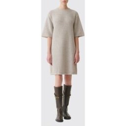 Fabiana Filippi Mini abito a tubino in tweed con ricamo di paillettes Grigio Taglia 36