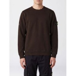 Stone Island Felpa girocollo in jersey di cotone con patch logo Compass Fumo Taglia XXL