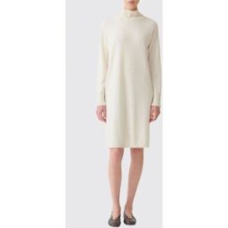 Fabiana Filippi Mini abito dolcevita in maglia di lana, seta e cashmere Naturale Taglia 46