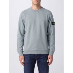 Stone Island Felpa girocollo in jersey di cotone con patch logo Compass Grigio Taglia XXL