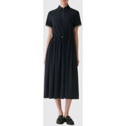Fabiana Filippi Abito chemisier midi stile polo con vita a coulisse Blue Taglia 46