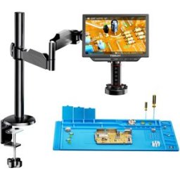 TOMLOV Microscopio Digitale 4K con Autofocus, Ingrandimento 2000X, Modello TM4K-AF, Braccio Flessibile, HDMI, per Saldatura, Riparazione Elettronica, Ispezione Gioielli, Supporto TV con Display da 8