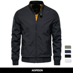 AIOPESON Giacca da baseball in tinta unita da uomo Casual Colletto alla coreana Bomber Giacche da uomo Autunno Giacche slim fit di alta qualità per uomo
