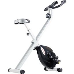 NONE Cyclette Magnetica Pieghevole a 8 Livelli di Resistenza, Schermo LCD, Ruote e Slot Regolabile, Nera