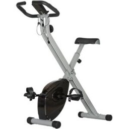 NONE Cyclette Magnetica Pieghevole con 8 Livelli di Resistenza, Schermo LCD, Ruote e Slot Regolabile, Grigio e Nero