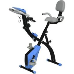 NONE Cyclette Pieghevole con Resistenza Magnetica a 8 Livelli, Sensore di Frequenza Cardiaca, Manubrio Regolabile, Azzurro